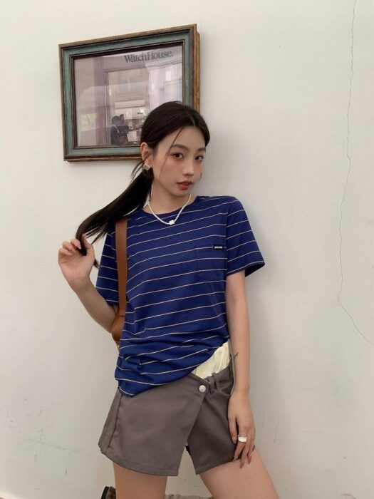미우미우 로고패치 스트라이프 루즈핏 반팔티셔츠 레플리카 미러급 SA급 S급 고퀄리티 하이엔드 최상급 의류 [남성여성공용] 17