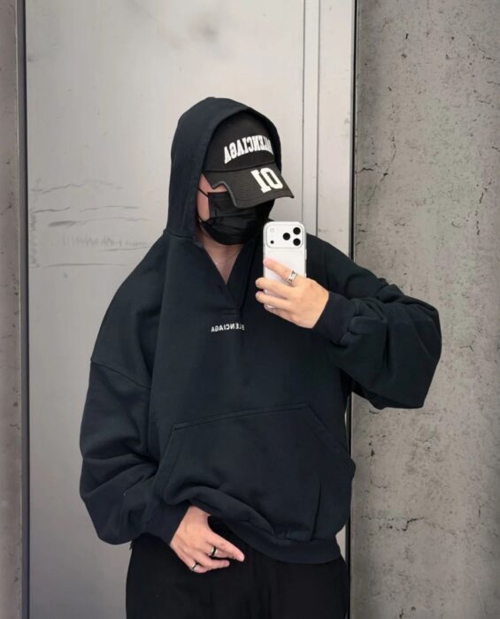 발렌시아가 자수 후드 집업 워싱 블랙 오버사이즈 레플리카 미러급 SA급 S급 고퀄리티 하이엔드 최상급 의류 [남성여성공용] 7