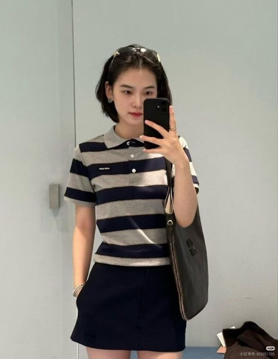 미우미우 스트라이프 저지 폴로 셔츠 레플리카 미러급 SA급 S급 고퀄리티 하이엔드 최상급 의류 [여성] 12