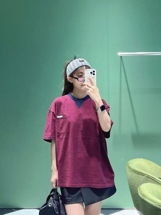 프라다 스트라이프 저지 오버 티셔츠 레플리카 미러급 SA급 S급 고퀄리티 하이엔드 최상급 의류 [남성여성공용] 13