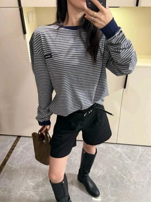 미우미우 스트라이프 로고패치 저지 롱슬리브 레플리카 미러급 SA급 S급 고퀄리티 하이엔드 최상급 의류 [남성여성공용] 11