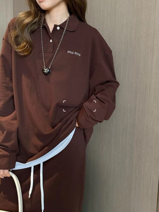 미우미우 자수로고 폴로 루즈핏 롱슬리브 레플리카 미러급 SA급 S급 고퀄리티 하이엔드 최상급 의류 [여성] 8