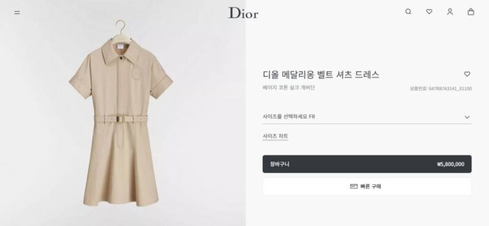 디올 메달리옹 개버딘 원피스드레스 3