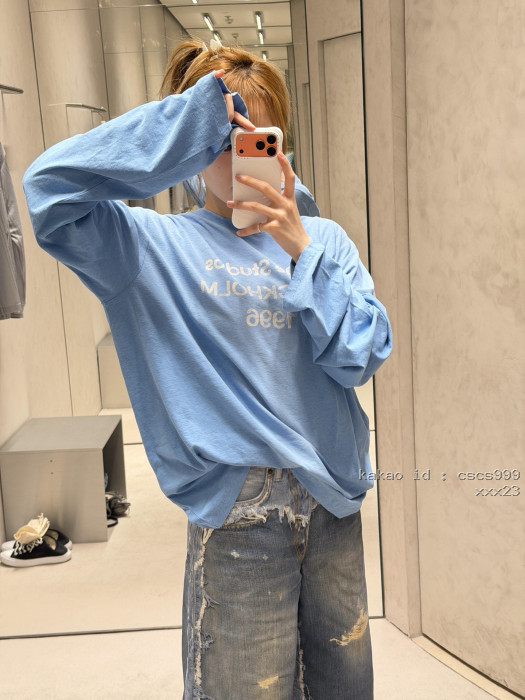 아크네스튜디오 1996 로고 프린트 긴팔 티셔츠 레플리카 미러급 SA급 S급 고퀄리티 하이엔드 최상급 의류 [여성복] 10
