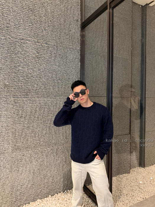 디올 코튼 블렌드 자카드 로고 니트 스웨터 레플리카 미러급 SA급 S급 고퀄리티 하이엔드 최상급 의류 [남성여성공용] [셀럽] 13