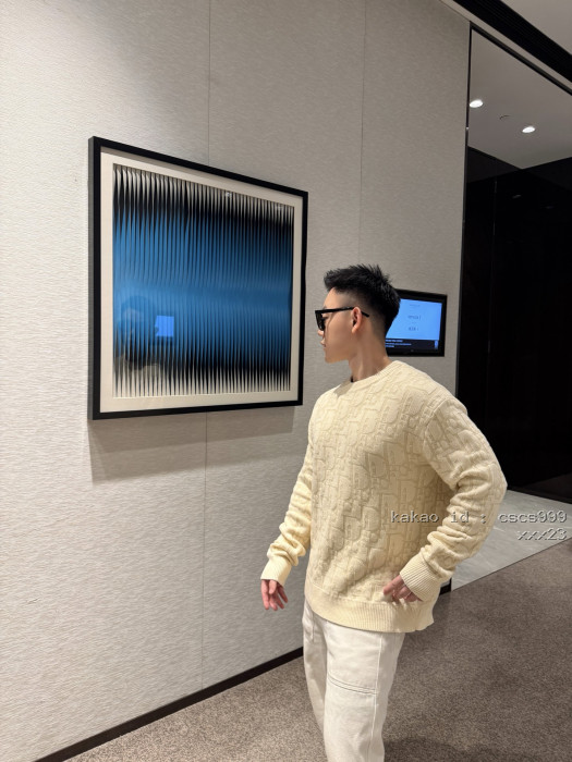 디올 코튼 블렌드 자카드 로고 니트 스웨터 레플리카 미러급 SA급 S급 고퀄리티 하이엔드 최상급 의류 [남성여성공용] [셀럽] 14