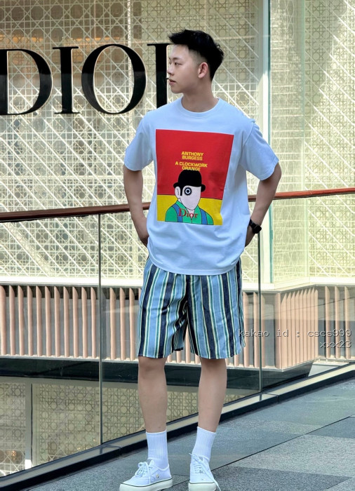 디올 스트라이프 모노그램 프린트 쇼츠 레플리카 미러급 SA급 S급 고퀄리티 하이엔드 최상급 의류 [남성여성공용] [셀럽] 4