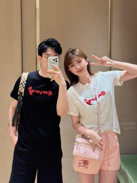 버버리 레터 자수 반팔 티셔츠 레플리카 미러급 SA급 S급 고퀄리티 하이엔드 최상급 의류 [남성여성공용] [셀럽] 5