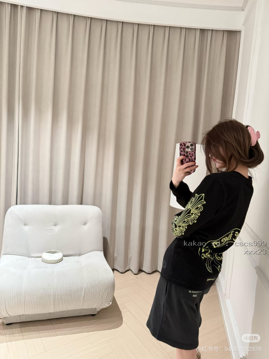 크롬하츠 형광 녹색 말발굽 무늬 긴팔 티셔츠 레플리카 미러급 SA급 S급 고퀄리티 하이엔드 최상급 의류 [남성여성공용] [셀럽]