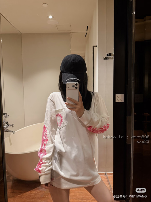 크롬하츠 핑크 말발굽 뒷면 긴팔 티셔츠 레플리카 미러급 SA급 S급 고퀄리티 하이엔드 최상급 의류 [남성여성공용] [셀럽] 5