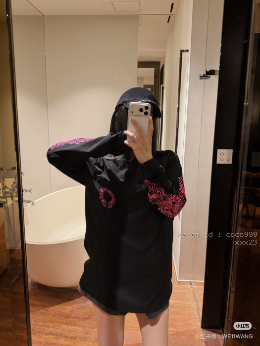 크롬하츠 핑크 말발굽 뒷면 긴팔 티셔츠 레플리카 미러급 SA급 S급 고퀄리티 하이엔드 최상급 의류 [남성여성공용] [셀럽] 3