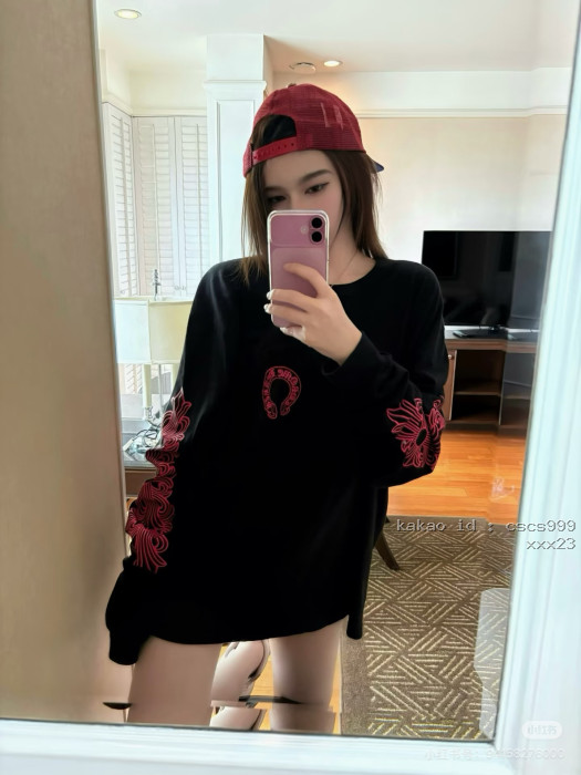 크롬하츠 핑크 말발굽 뒷면 긴팔 티셔츠 레플리카 미러급 SA급 S급 고퀄리티 하이엔드 최상급 의류 [남성여성공용] [셀럽] 9