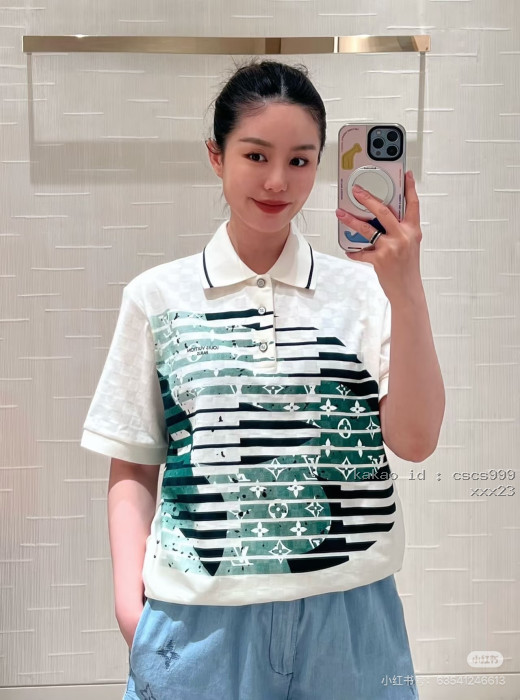 루이비통 다크 패턴 체크 프린트 폴로 셔츠 레플리카 미러급 SA급 S급 고퀄리티 하이엔드 최상급 의류 [남성여성공용] [셀럽] 3
