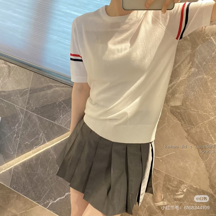톰브라운 클래식 트리컬러 리본 파인 니트 반팔 티셔츠 레플리카 미러급 SA급 S급 고퀄리티 하이엔드 최상급 의류 [남성여성공용] [셀럽] 6