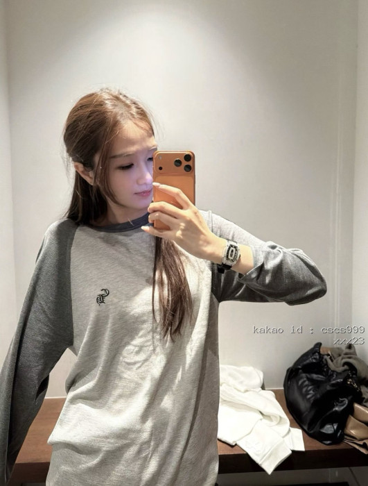 크롬하츠 가죽 크로스 래글런 컬러 블록 긴팔 티셔츠 레플리카 미러급 SA급 S급 고퀄리티 하이엔드 최상급 의류 [여성] [셀럽] 3