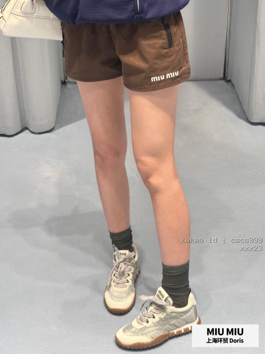 미우미우 코코아 브라운 스포츠 반바지 레플리카 미러급 SA급 S급 고퀄리티 하이엔드 최상급 의류 [여성복] [셀럽] 4