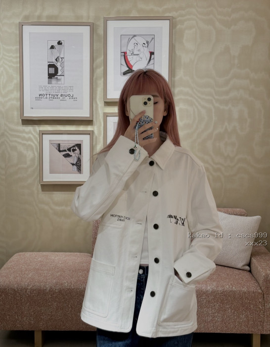 루이비통 LV 펀 심볼 프린트 워크웨어 캔버스 데님 재킷 레플리카 미러급 SA급 S급 고퀄리티 하이엔드 최상급 의류 [남성여성공용] [셀럽] 15