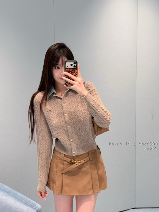 미우미우 데님 카라 케이블 니트 가디건 레플리카 미러급 SA급 S급 고퀄리티 하이엔드 최상급 의류 [여성복] [셀럽] 6