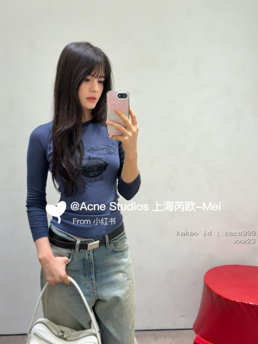 아크네스튜디오 래글런 긴팔 페이크 슬림핏 티셔츠 레플리카 미러급 SA급 S급 고퀄리티 하이엔드 최상급 의류 [여성복] 11